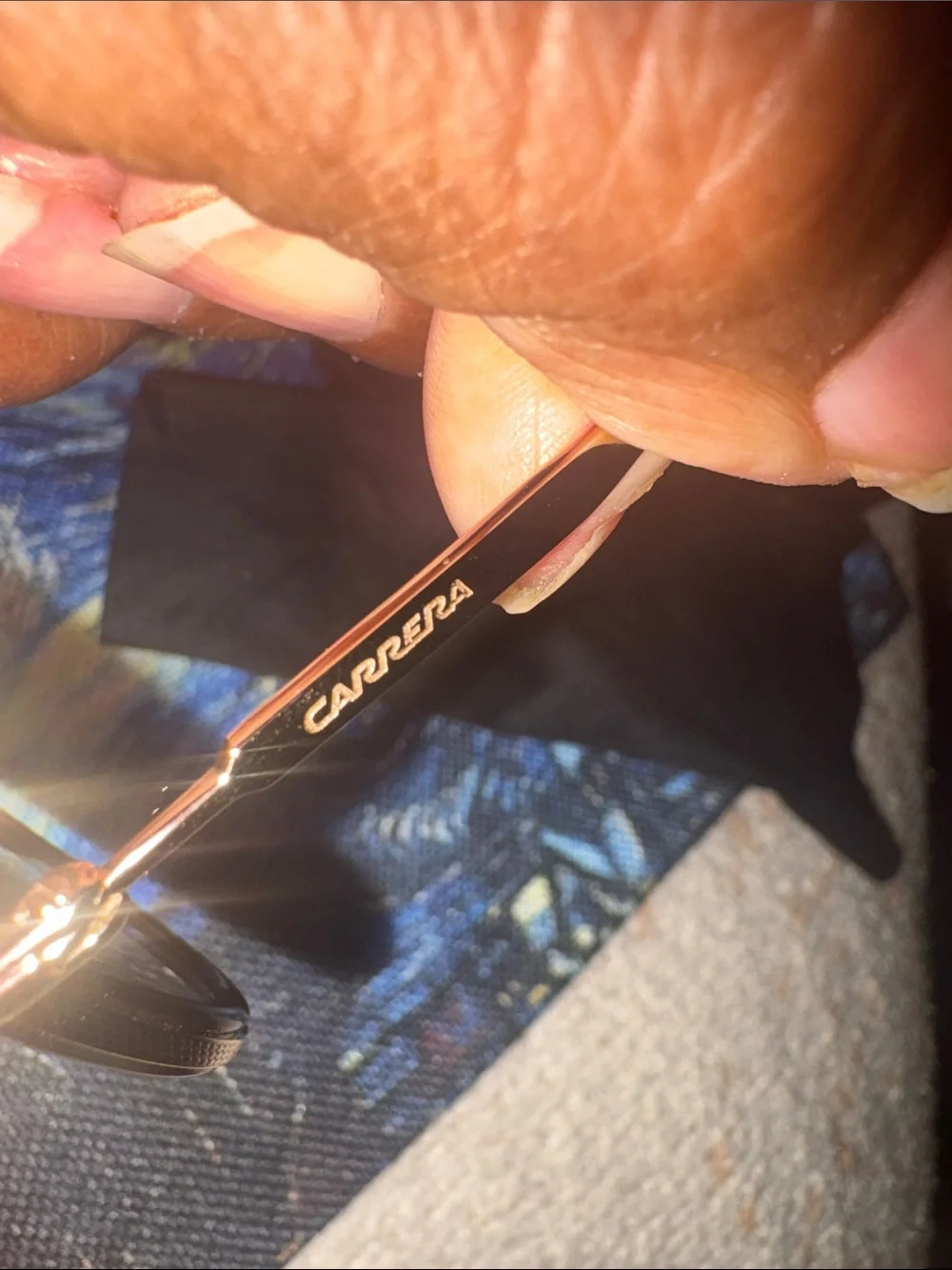 NWOTS Carrera Black Aviator / EyewearCase with Gold Logo.